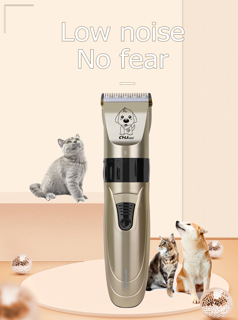 Pet hair clippers for dogs and cats