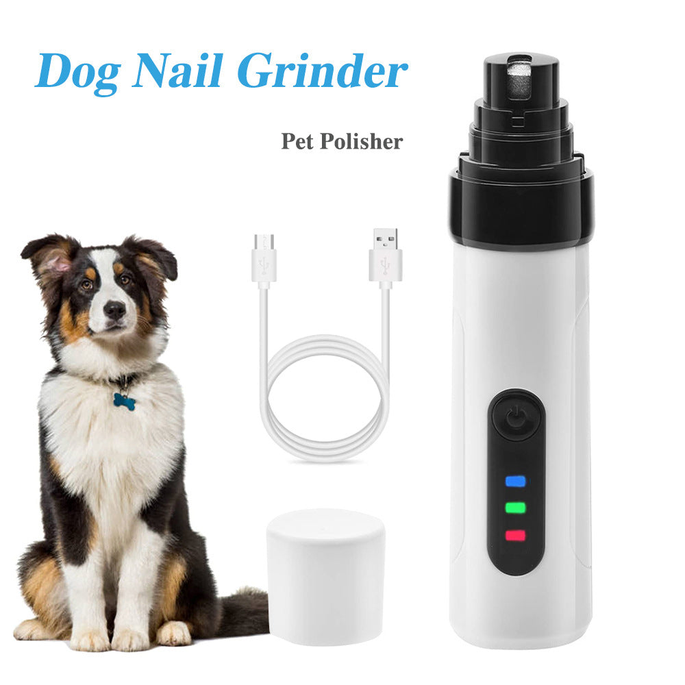 Electric Dog Nail Grinder – Quiet, Rechargeable USB Pet Nail Trimmer for Dogs & Cats