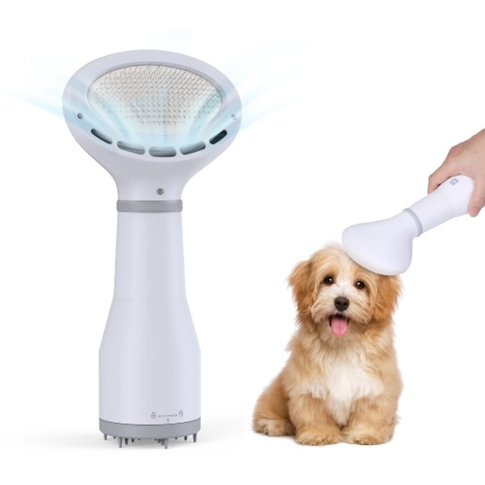 Dadypet Pet Hair Dryer Grooming Brush is a 2-in-1 dog and cat grooming tool