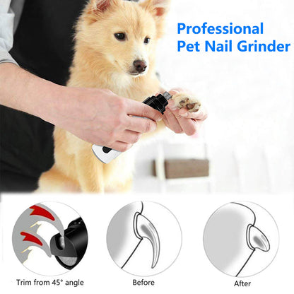 Electric Dog Nail Grinder – Quiet, Rechargeable USB Pet Nail Trimmer for Dogs & Cats