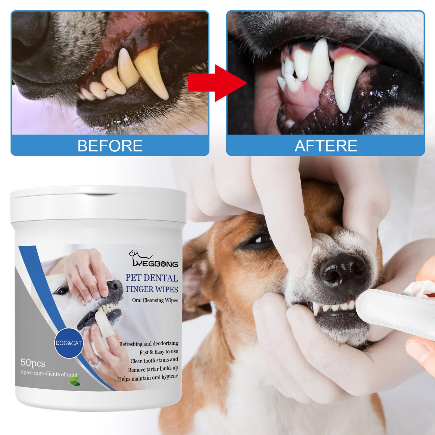 Yegbong Finger Oral Hygiene Cleaner – Soft Dental Care Tool for Pets