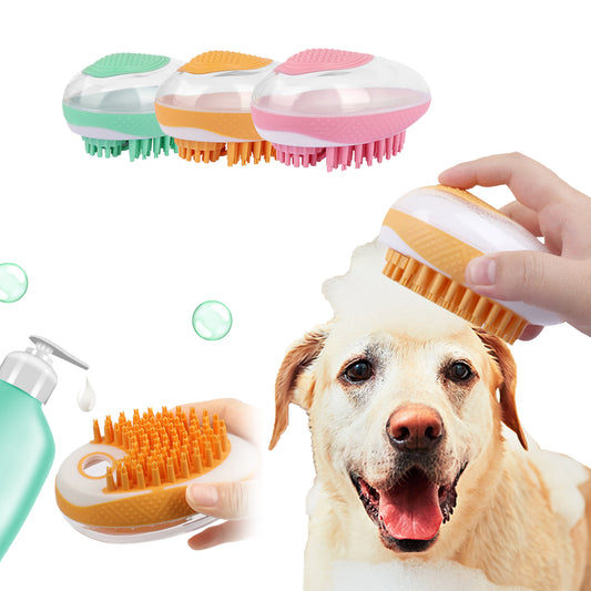 2-in-1 Dog & Cat Bath Brush – Silicone Pet Grooming & Shampoo Massage Tool